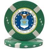 U.S. AIR FORCE Seal on Green Big Slick Texas Hold'em Chip