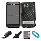 Matte Black with Silver Plaid Durable 2 Piece Protective Crystal Hard Shiel ....