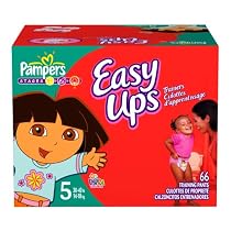 Pampers Easy Ups Trainers For Girls, Size 5 (30-40 Lbs), Large Pack, 66 Training Pants