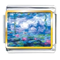 Monet's Nympheas Water Lilies Italian Charms Bracelet Link