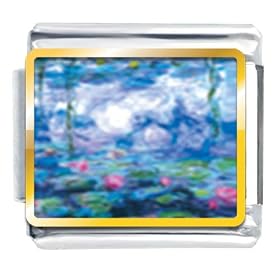Monet's Nympheas Water Lilies Italian Charms Bracelet Link