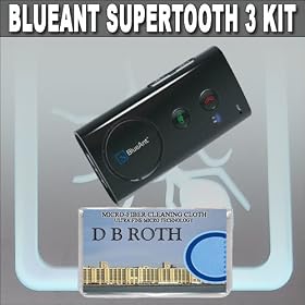 BlueAnt Supertooth 3 Bluetooth Handsfree (Black) + DB ROTH Microfiber Cleaning Cloth
