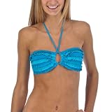 Xhilaration® Juniors Ruffle Trim Bandeau Swim Top - Blue