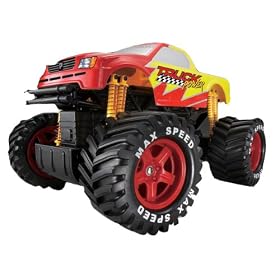Truck Power Radio Controlled 1/10 Scale Cross Country Monster Truck - Red & Yellow