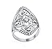 Elegant Silver Cz Filigree Hearts Stainless Steel Rings for Women Lady Gifts