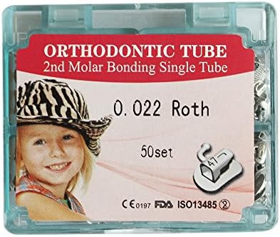 50 Sets 2g Ortho Sgl Buccal Tube Non-convertible Roth 0.022 2nd Molar Bonding Tube