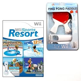 Wii Sports Resort + Ping Pong Paddles for Wii Gaming Combo