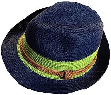 DaaoFashion PC Patchwork Unisex Straw Hat,Casual Spring / Fall , blue-one-size , blue-one-size
