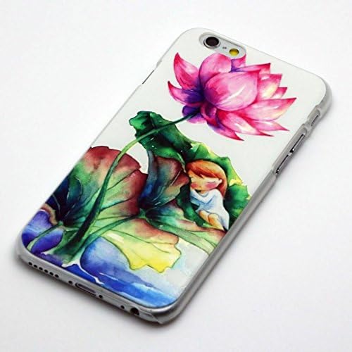 iPhone 6 Plus Case 5.5 inch AFYCOLOR Hard PC Material with 3D UV Embossing Craft Print - Lotus Series of Sleeping Girl