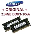 Samsung 8GB Dual Channel Kit (2x 4GB, 204 pin, DDR3-1066, PC3-8500, SO-DIMM)