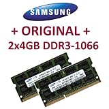 Samsung 8GB Dual Channel Kit (2x 4GB, 204 pin, DDR3-1066, PC3-8500, SO-DIMM)von "Samsung"