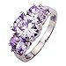 Psiroy 925 Sterling Silver Plated Created Tourmaline Filled 5 Stone Engagement Ring Band Size 6