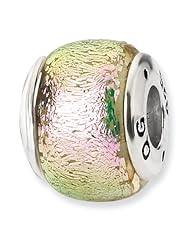 Sterling Silver s Pink Dichroic Glass Bead by Reflection Beads, Best Quality Free Gift Box Satisfaction Guaranteed