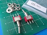 トグルスイッチ 基板取付＜単双　ON-ON　中央で止まらない　バネなし＞2個入＜1sw-433＞