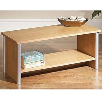 COLUMN - Table basse avec etagere - finition chene