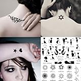 5 Sheets Fashion Body Art Stickers Removable Waterproof Temporary Tattoo - Patten Type: Wings, Letters, Cats, Totem, Cardiogram Hot - FZPSZH01001 by Sophiababywang