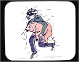 Decorated Mouse Pad with man, body, individuals, individual, stealing, running, humans, person, thief, human, persons, pig, people