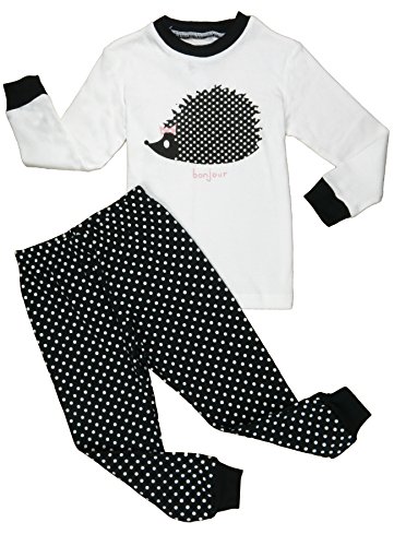 Babypajama Little Girls' Hedgehog pjs Set 2-Piece Tee & Pants 100% Cotton