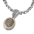 925 Silver, Brown & White Diamond Oval Pendant with 18k Gold Accents (0.65ctw)