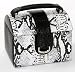 Juliana Black and White PU Chest Style Jewellery Box with Charm