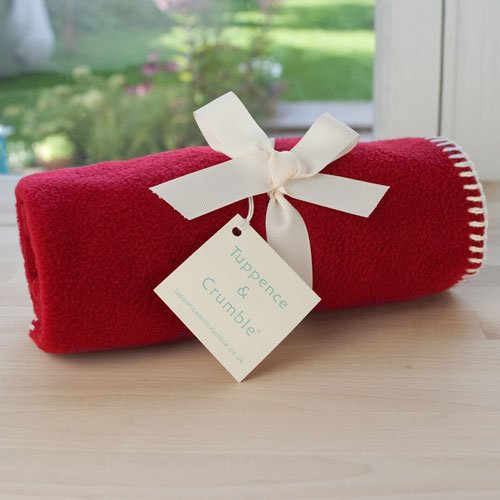Tuppence And Crumble Soft Fleece Buggy Blanket Red Picture
