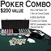 Texas Hold 'Em Poker Combo Pack w/ Table Top - All-in-one Kit