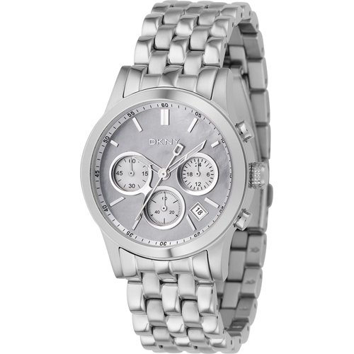 DKNY Chronograph Bracelet Grey Mother-of-Pearl Dial Unisex Watch #NY4689