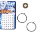 3 Packs of Fake Body Jewelry-1 Pair Clip On Hoops-1 Crystal Magnetic Stud-1 Pack 48 Stick on Crystals
