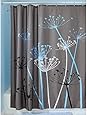 InterDesign Thistle Fabric Shower Curtain, 72 x 72-Inch, Gray/Blue