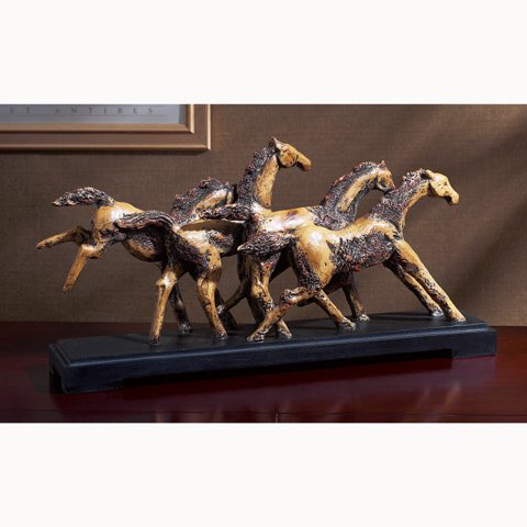 Sale - Wild Horses Statue Equine Sculpture - Ships Immediatly !!