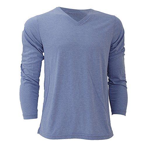 Canvas Mens Triblend Long Sleeve V-Neck T-Shirt