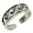 Toe Sterling Silver Ring Waves