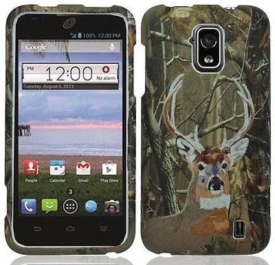 DEER HUNTING HARD PLASTIC MATTE CASE PHONE COVER FOR ZTE SOLAR Z795G + Screen Protector & Car Charger [In Casesity Retail Packaging]
