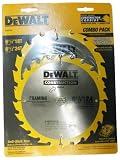 DEWALT DW9158 6-1/2-Inch Cordless Construction Saw Blade Combo Pack with 18 Tooth and 24 Tooth Saw Blades