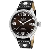 Invicta Men's 1461 Vintage Collection Riveted Leather Strap Brown Dial Watch
