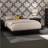 South Shore Maddox Full,Queen Black Wood Platform Bed 3 Piece Bedroom Set