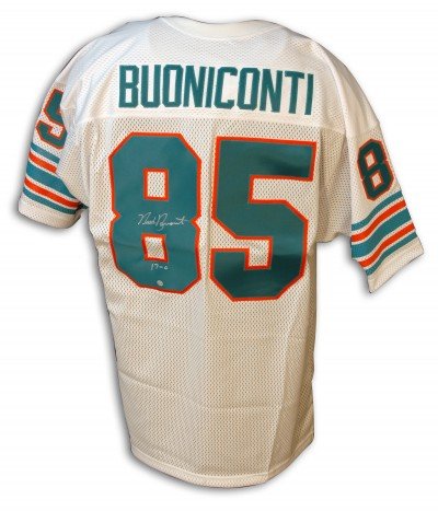 Nick Buoniconti Autographed/Hand Signed White Custom Jersey with 17-0 Inscription