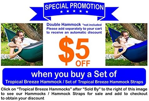 *Summer Sale* Tropical Breeze Double Hammock / Two Person Hammock - 100% Nylon Lightweight Parachute Material