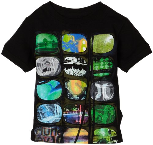 Hurley Boys 2-7 Media Overload Tee Shirt,Black,6
