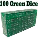 100 Green Dice - 19mm
