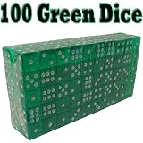 100 Green Dice - 19mm