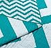 Chezmoi Collection 4-Piece Chevron Zig Zag Patterns Sheet Set (Full, Teal)