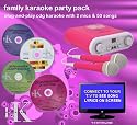Pink Portable Karaoke Family Party Pack CDG + Karaoke Machine CD Player - 2 Microphones & 50 Songs (4 CD) - Pink