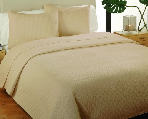 American Mills Basketweave Solid Full/Queen Quilt Set, Wet Sand American Mills Basketweave Solid Full/Queen Quilt Set, Wet Sand