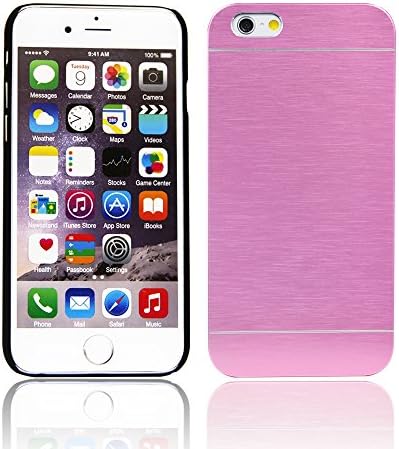 iPhone 6 Plus Case, Brushed Metal, Pink, 5.5"