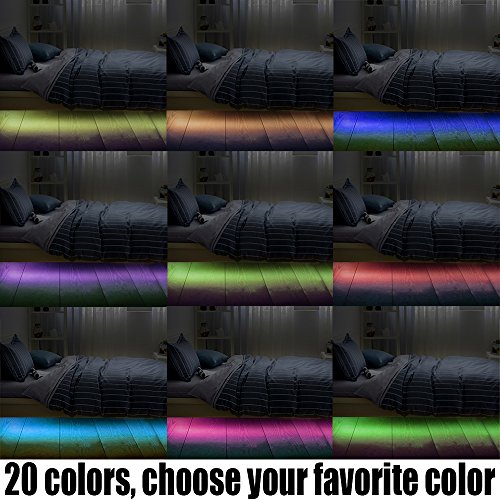 Iwonderful Motion Activated Colorful Bed Light Kit, Flexible RGB LED Strip Sensor Night Light,Illumination with Automatic Shut Off Timer-Single bed