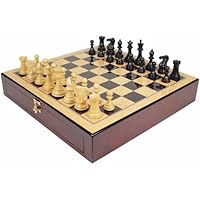 New Exclusive Staunton Chess Set in Ebony and Boxwood with Macassar Case - 4 King