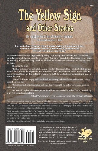 Cover image : The Yellow Sign and Other Stories: The Complete Weird Tales of Robert W. Chambers (Call of Cthulhu Fiction)
