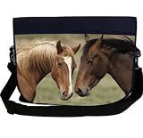 Horses in Love NEOPRENE Laptop Sleeve Bag Messenger Bag - Laptop Bag -Notebook Bag - for Macbook Pro, Aspire, Samsung, Acer, ASUS, Dell, HP, Lenovo, Sony, Toshiba Unisex - Ideal Gift for all occassions!