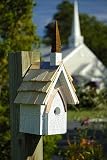 White Crackled Finish Chapel Birdhouse